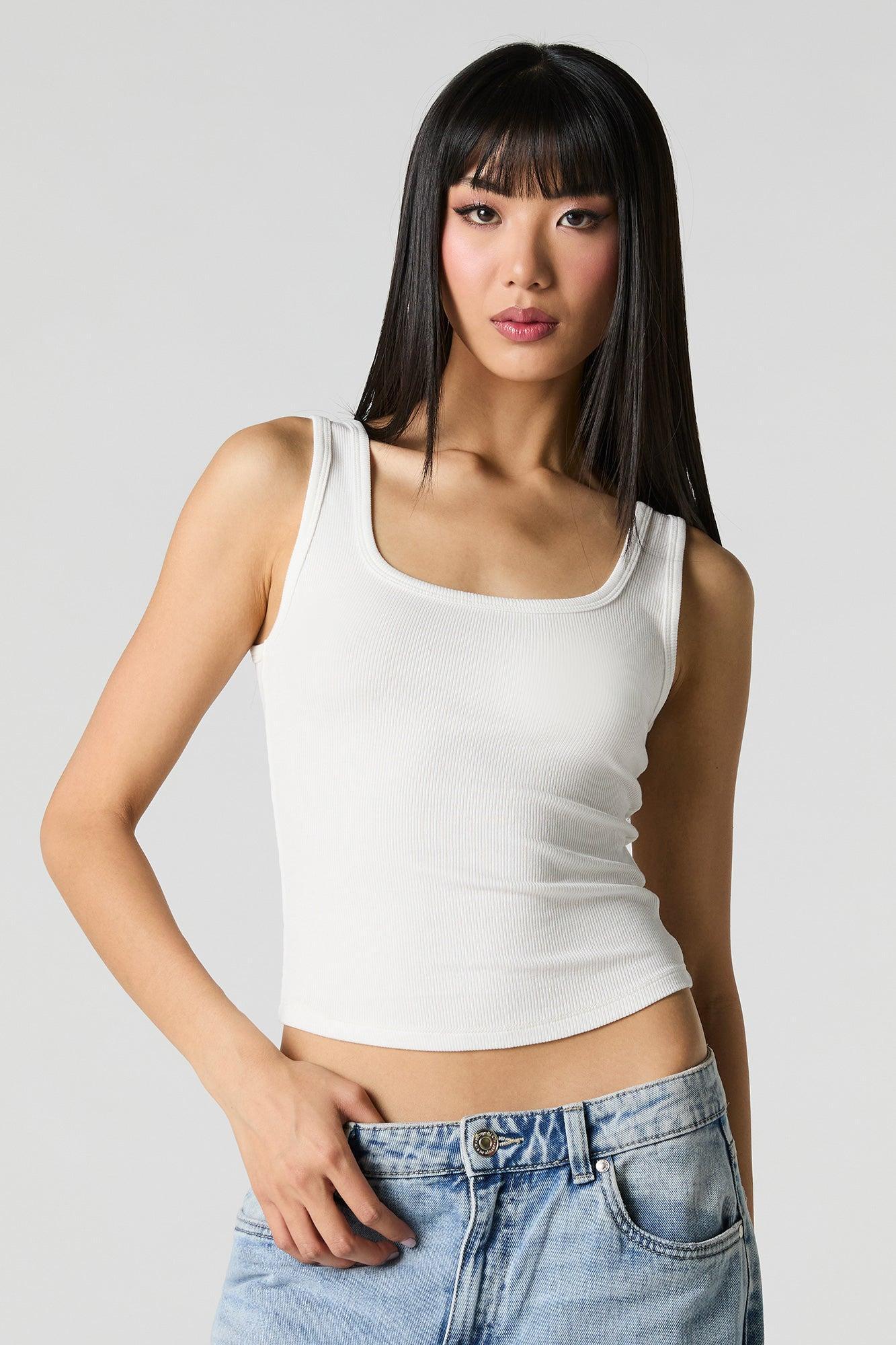 Ribbed Square Neck Tank Female Product Image
