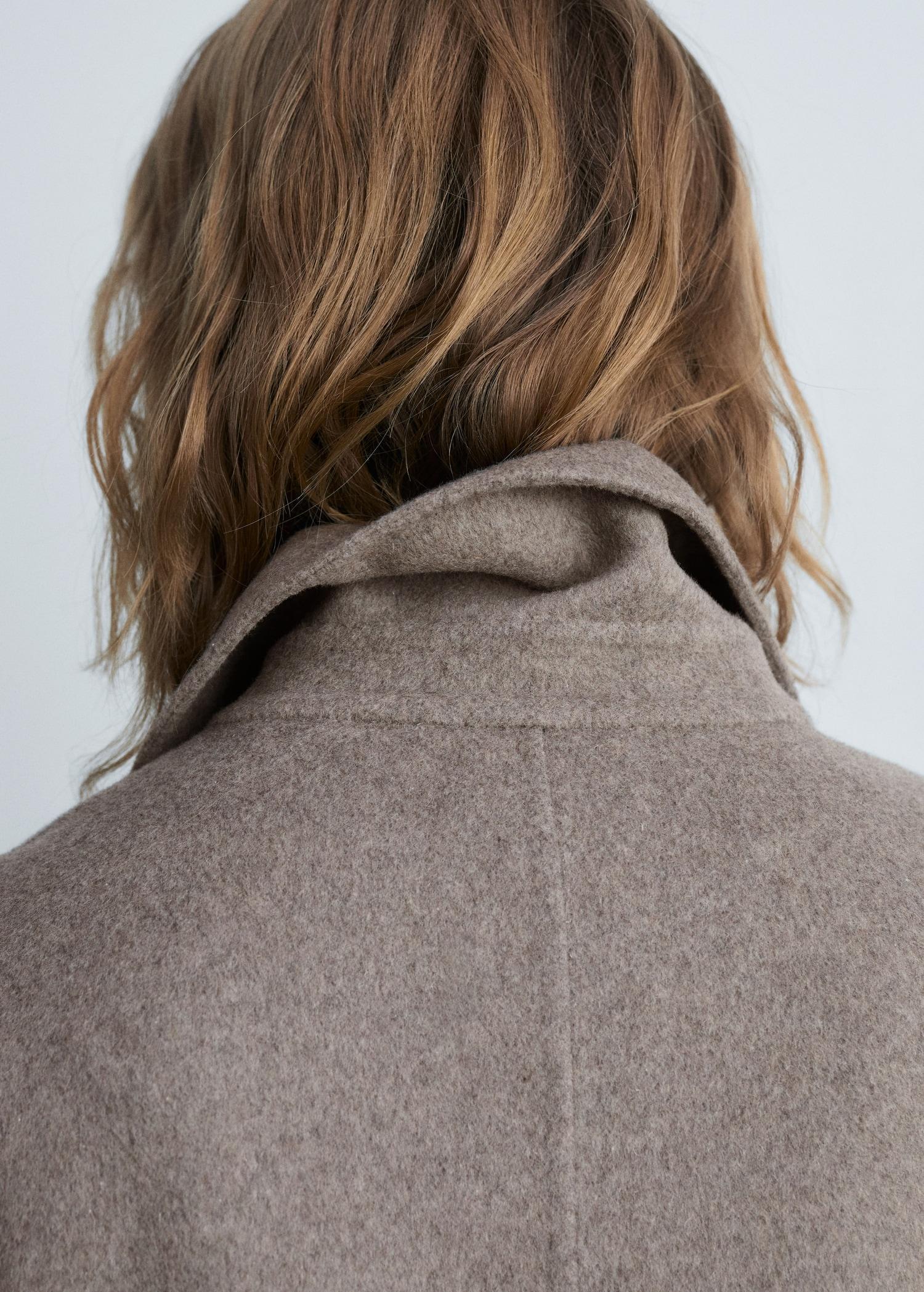 Oversize handmade long coat - Women | MANGO USA Product Image