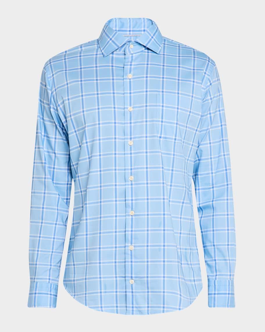 Mens Ullswaster Crown Lite Cotton-Stretch Check Sport Shirt Product Image