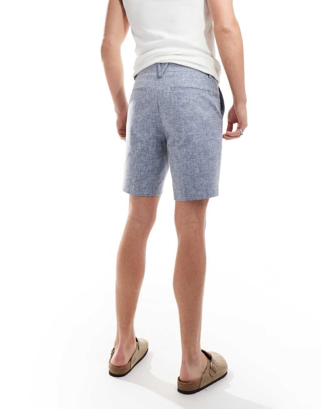 River Island textured shorts in blue Product Image