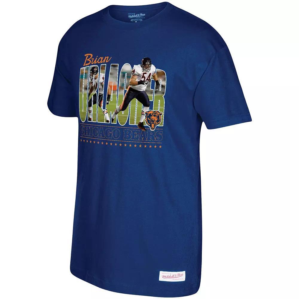 Men's Mitchell & Ness Brian Urlacher Navy Chicago Bears Photo Real T-Shirt, Size: Small, Blue Product Image
