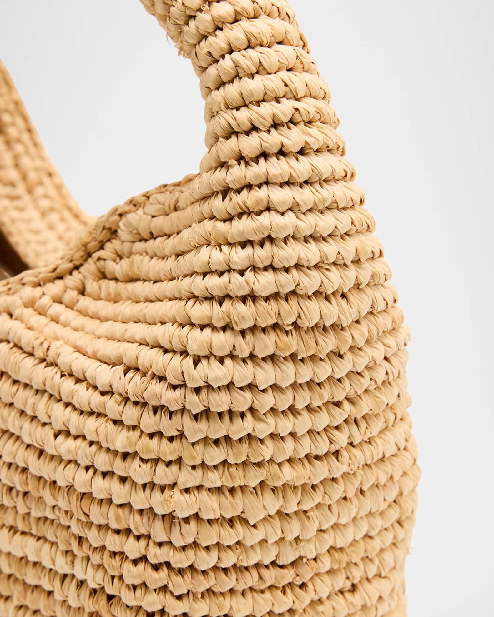Half Moon Raffia Top-Handle Bag Product Image
