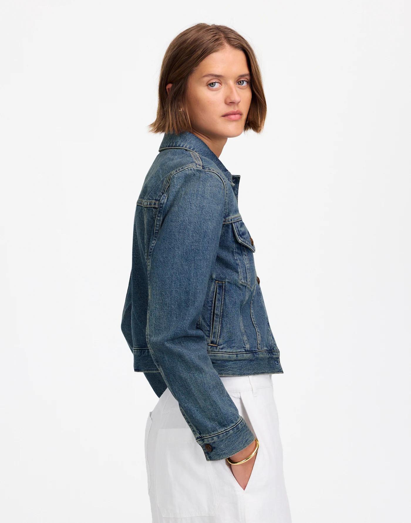 Crop Jean Trucker Jacket Product Image