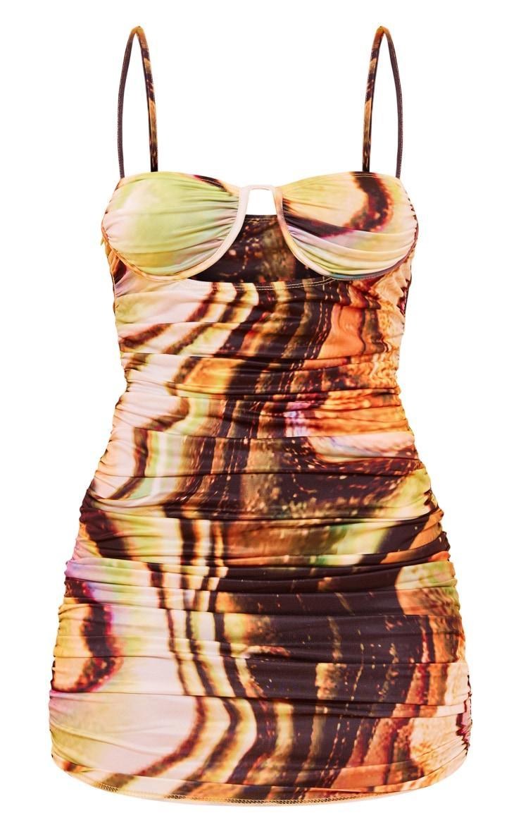 Multi Ombre Print Underwired Cut Out Strappy Midi Dress Product Image
