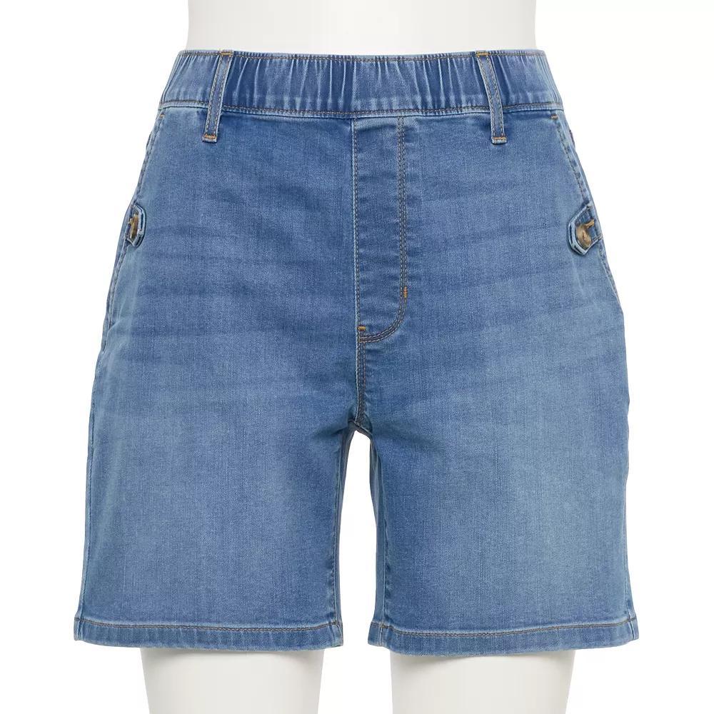 Women's Croft & Barrow® Modern Pull-On Shorts, Size: Medium, Medium Blue Product Image