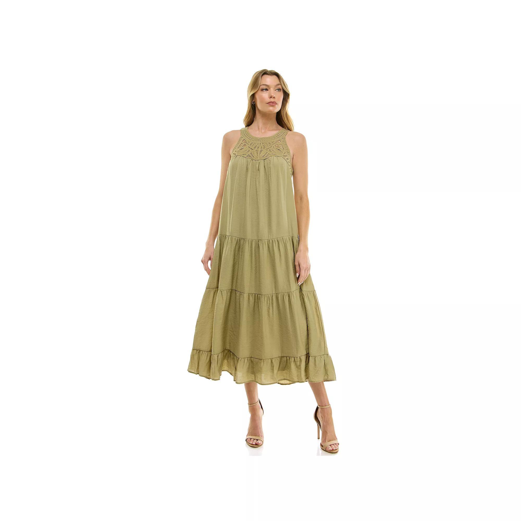 Women's Luxology Woven Tiered Maxi Dress, Size: Medium Product Image