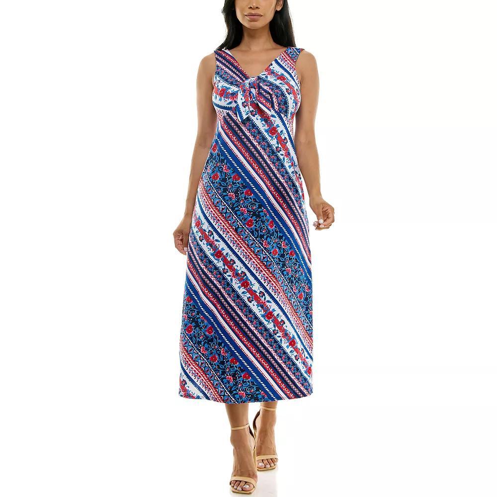 Womens Nina Leonard Tie Front Maxi Dress Product Image