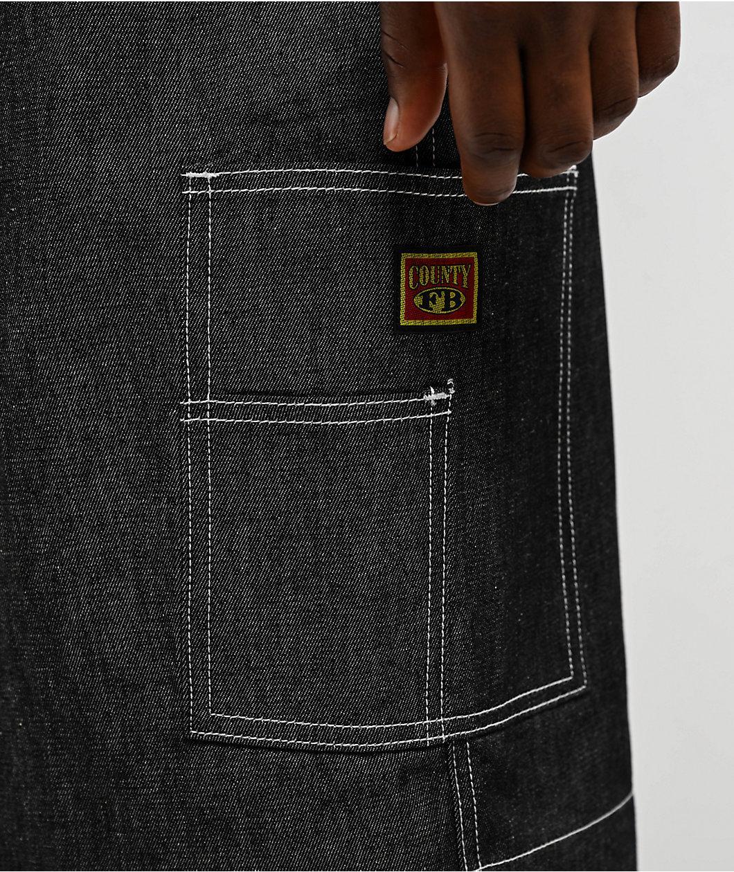 FB County Hard Denim Black Utility Shorts Product Image