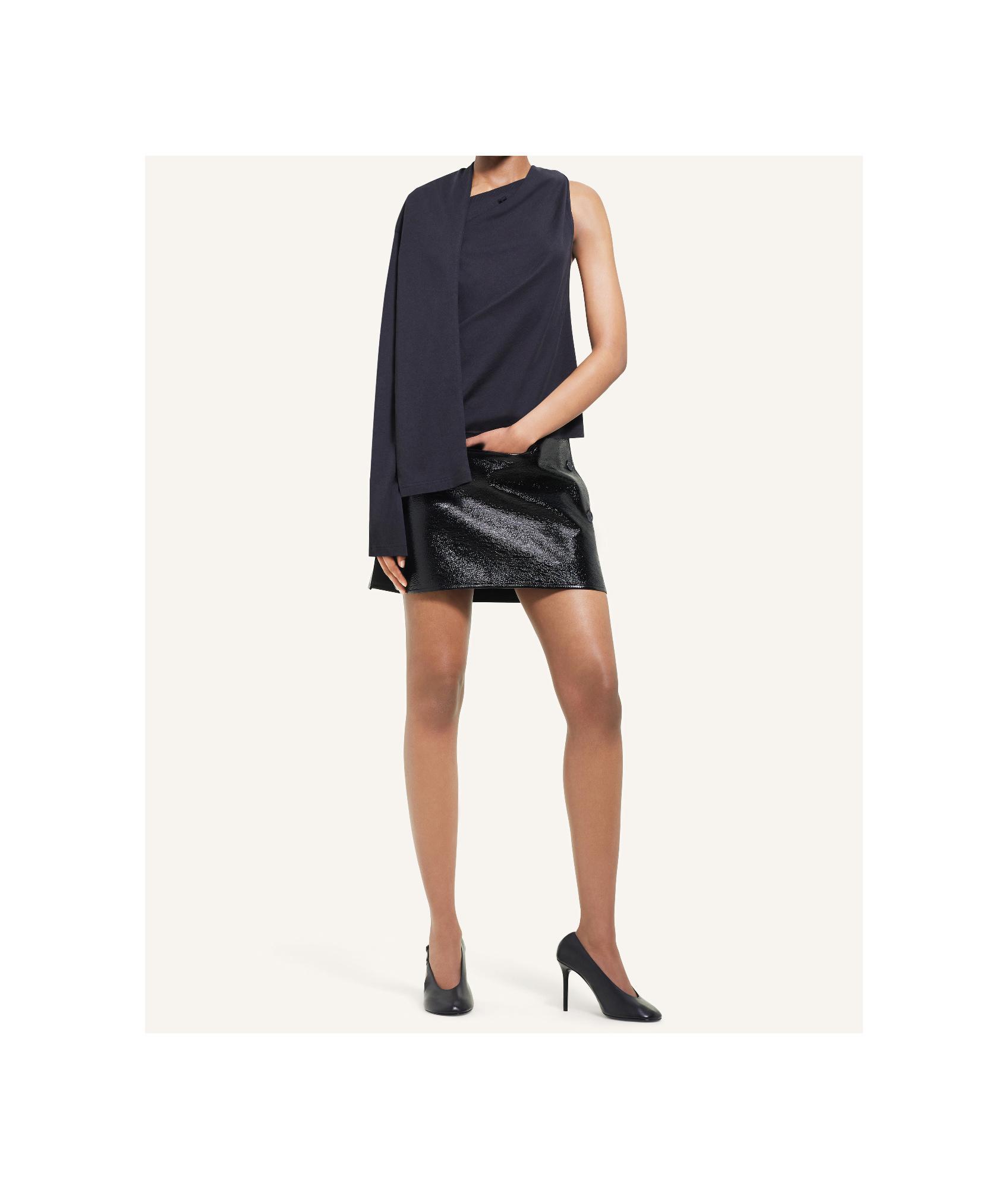COURRÈGES Oblique Vinyl Mini Skirt In Black Product Image