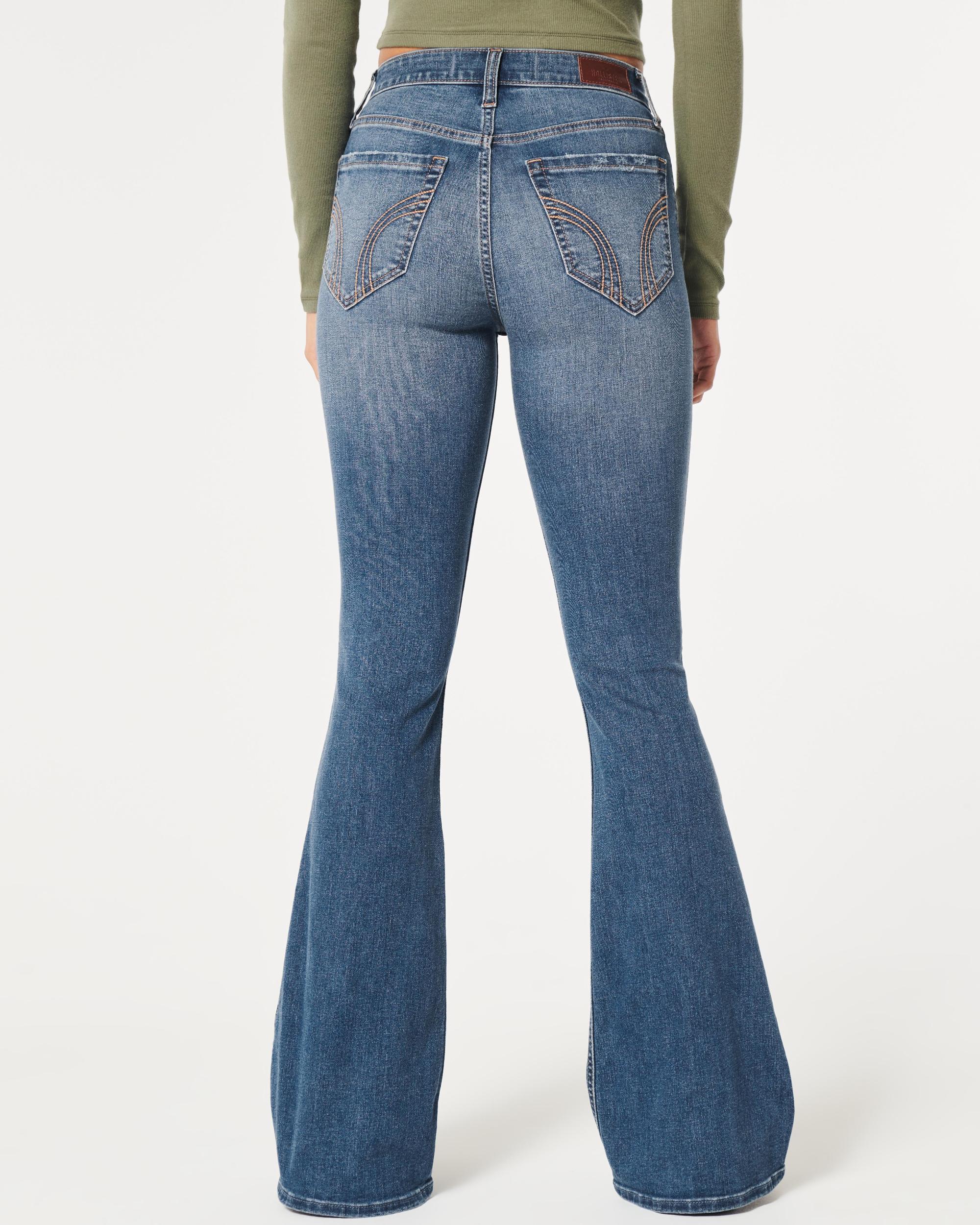 High-Rise Medium Wash Flare Jeans Product Image