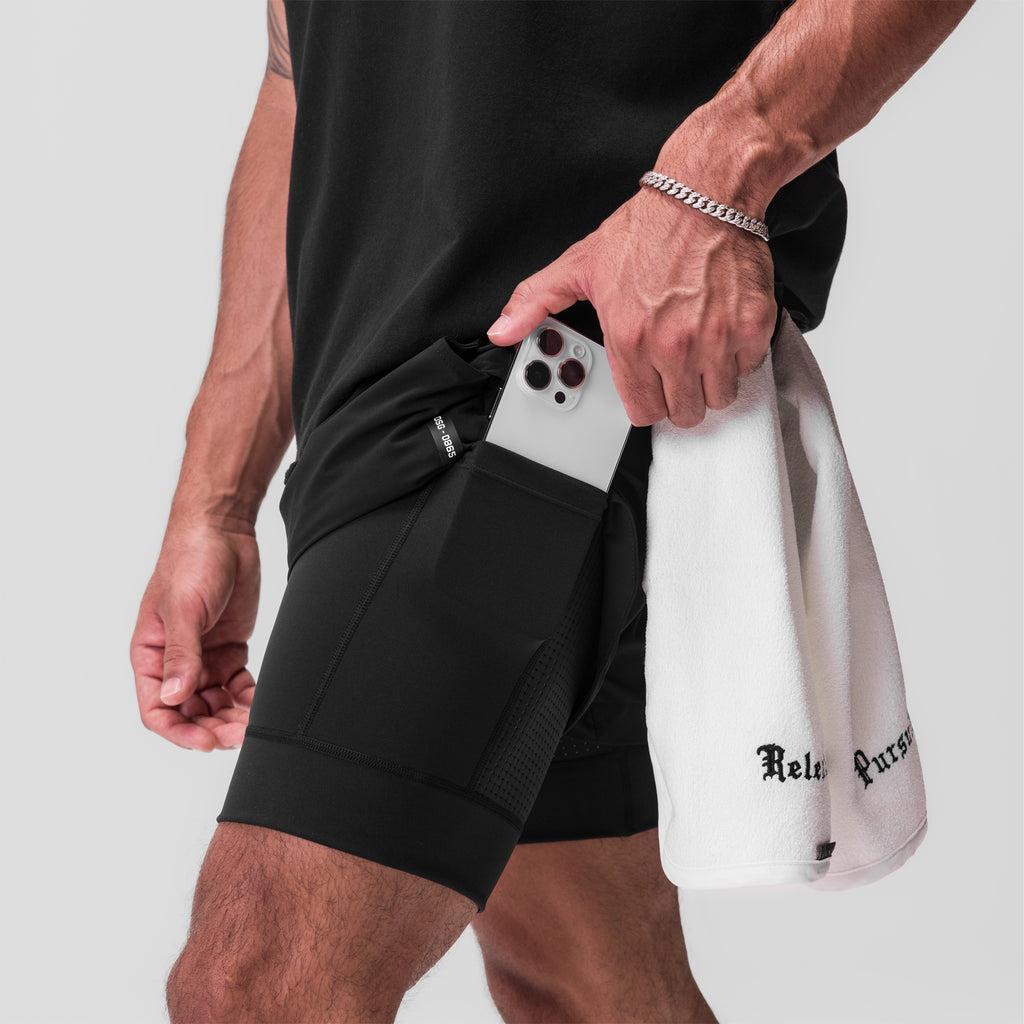 0865. Tetra-Lite® 5" Liner Short - Black/Black/ White "Wings" Product Image