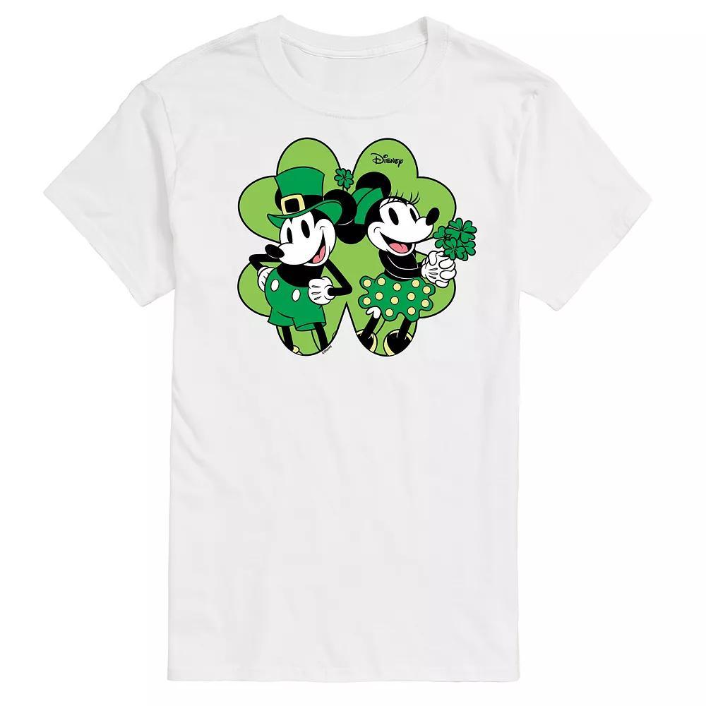 Disneys Mickey & Minnie Mouse Mens Shamrock Graphic Tee Product Image
