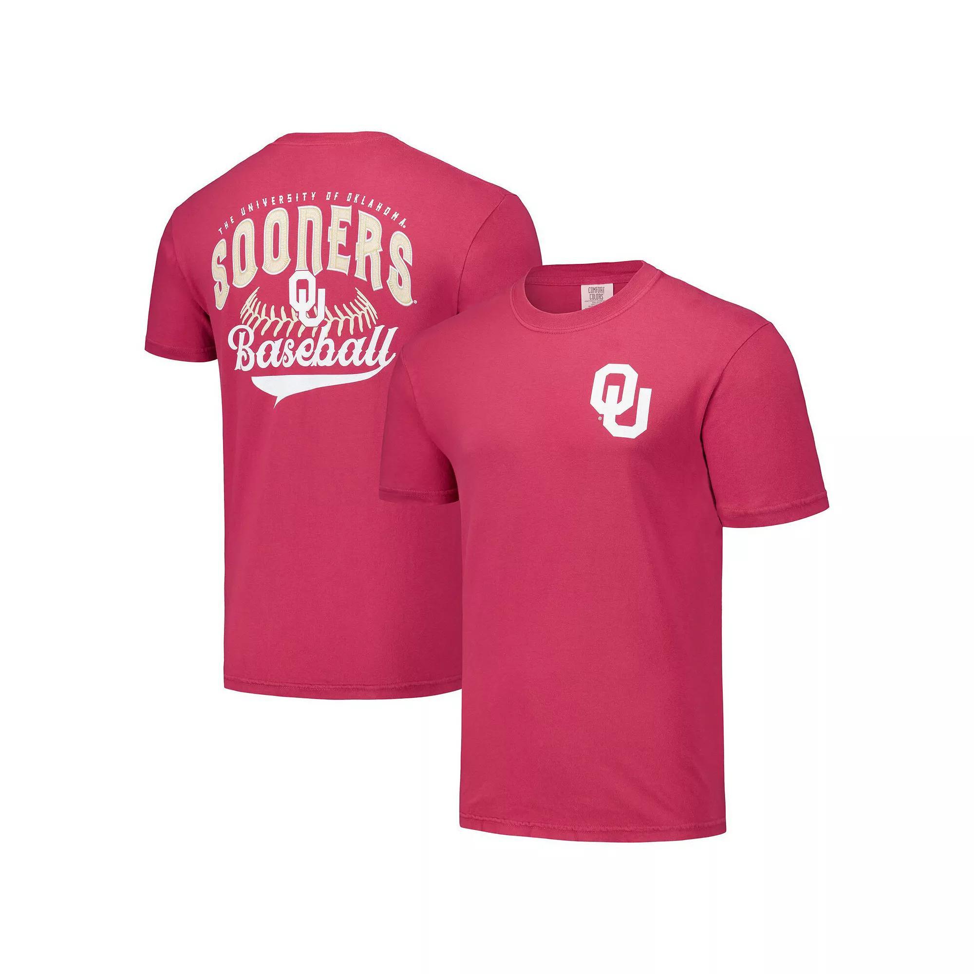 Men's Crimson Oklahoma Sooners Baseball Comfort Colors T-Shirt, Size: XL, Red Product Image