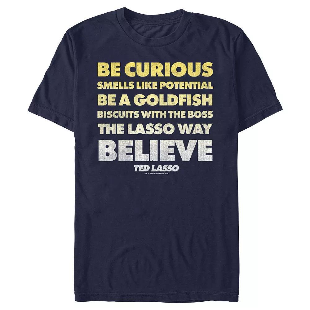 Men's Ted Lasso Quote Stack Graphic Tee, Size: Small, Blue Product Image
