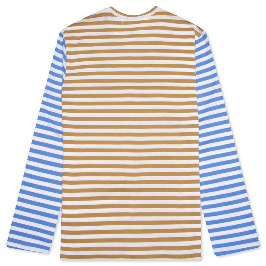 Bi-Color Stripe T-Shirt - Olive/Blue Male Product Image