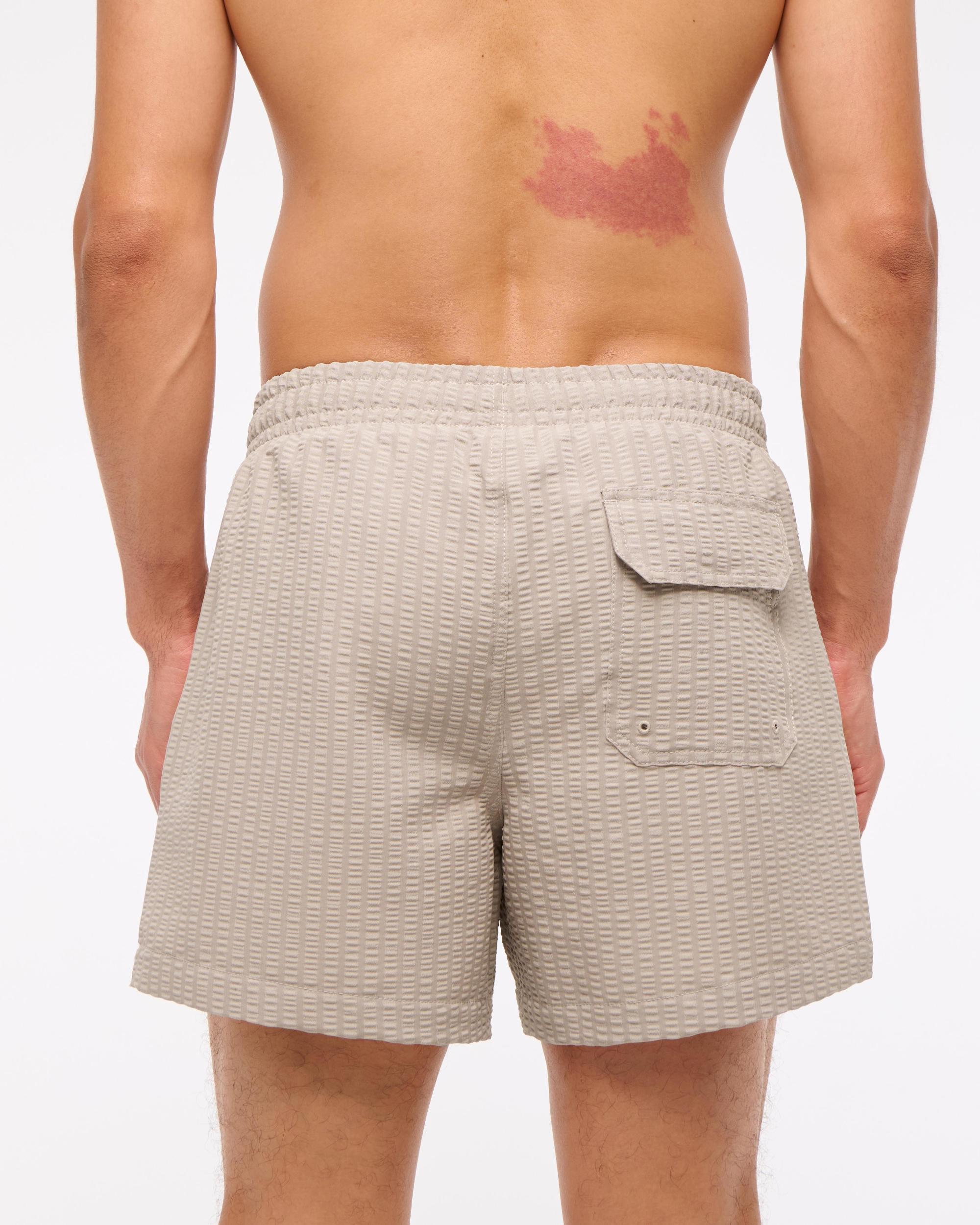 Pull-On Wide Seersucker Swim Trunk Product Image