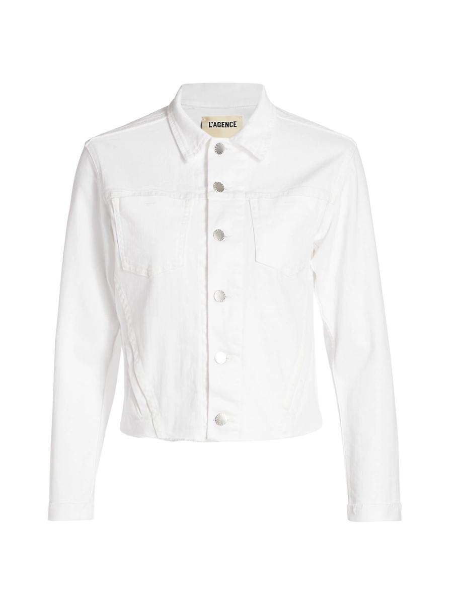 LAgence Janelle Slim-Fit Raw Denim Jacket Product Image