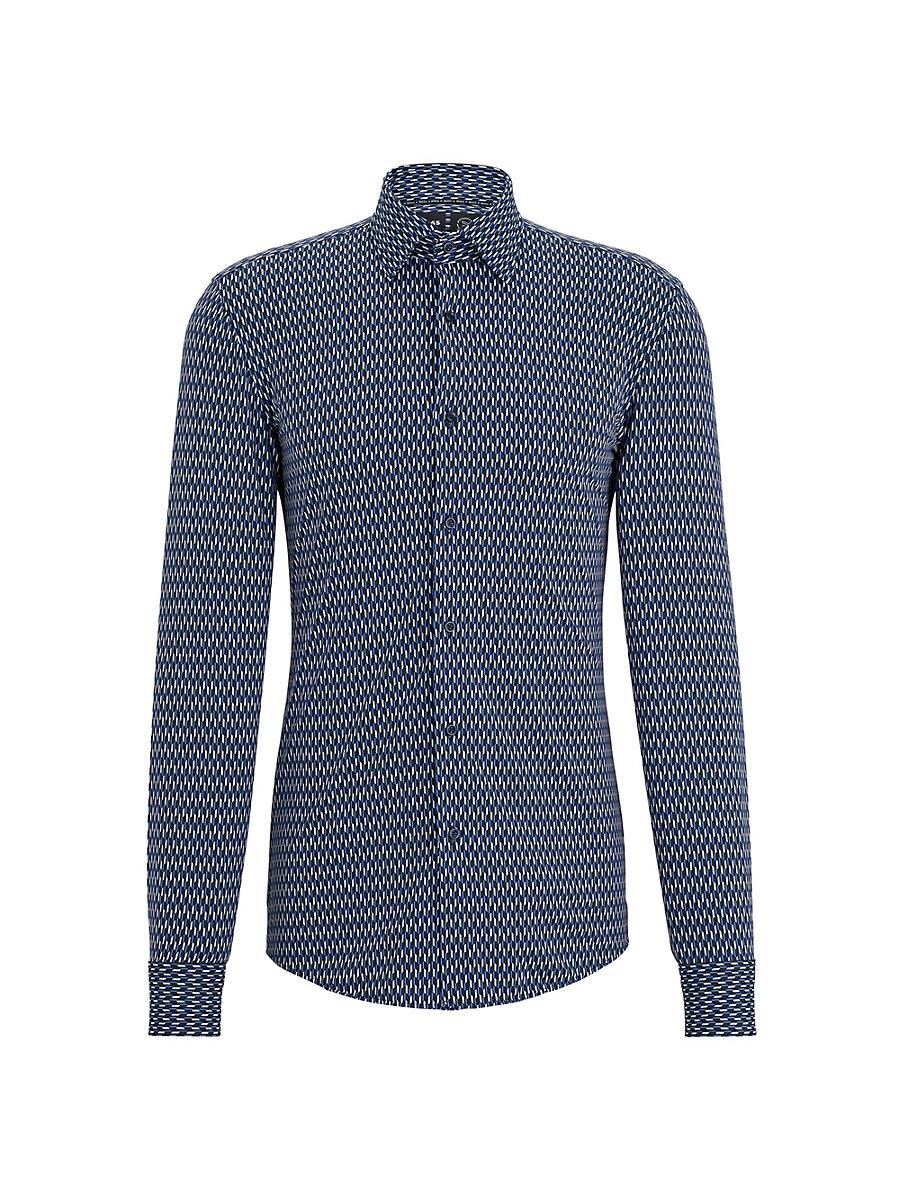 Mens Slim-Fit Shirt in Printed Performance-Stretch Material Product Image