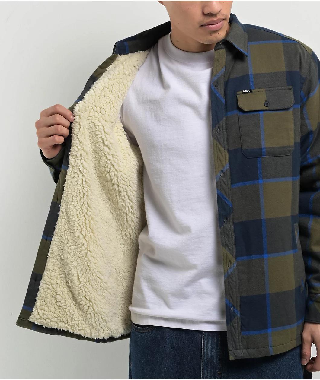 Dravus Navy Flannel Sherpa Jacket Product Image