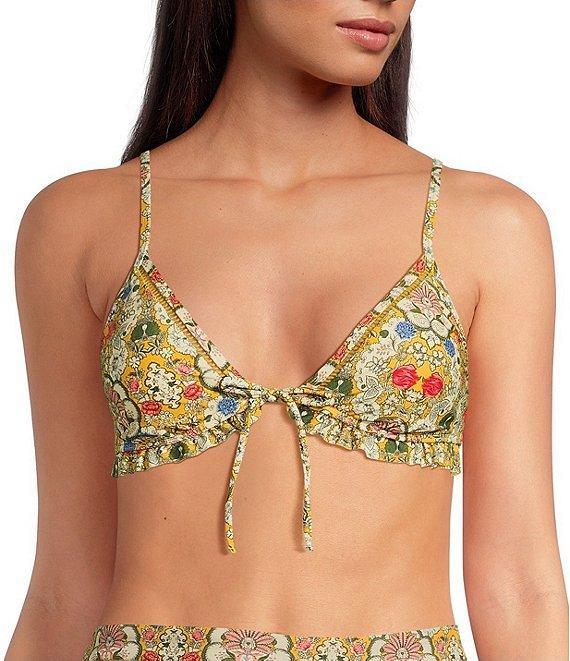 A Loves A Versailles Floral Ruffle High Waisted Swim Bottom Product Image