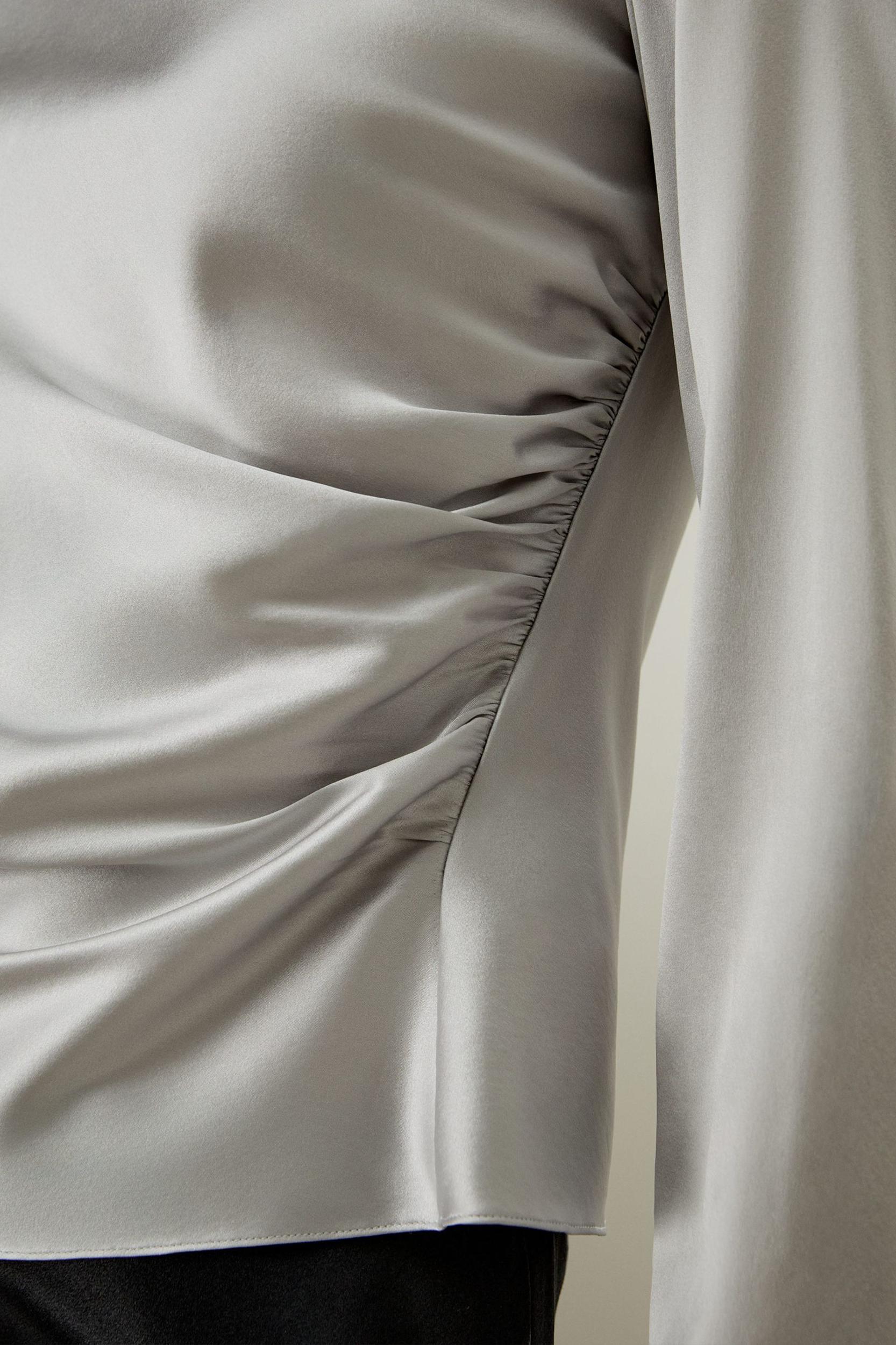 Oblique Wave Silk Blouse Product Image