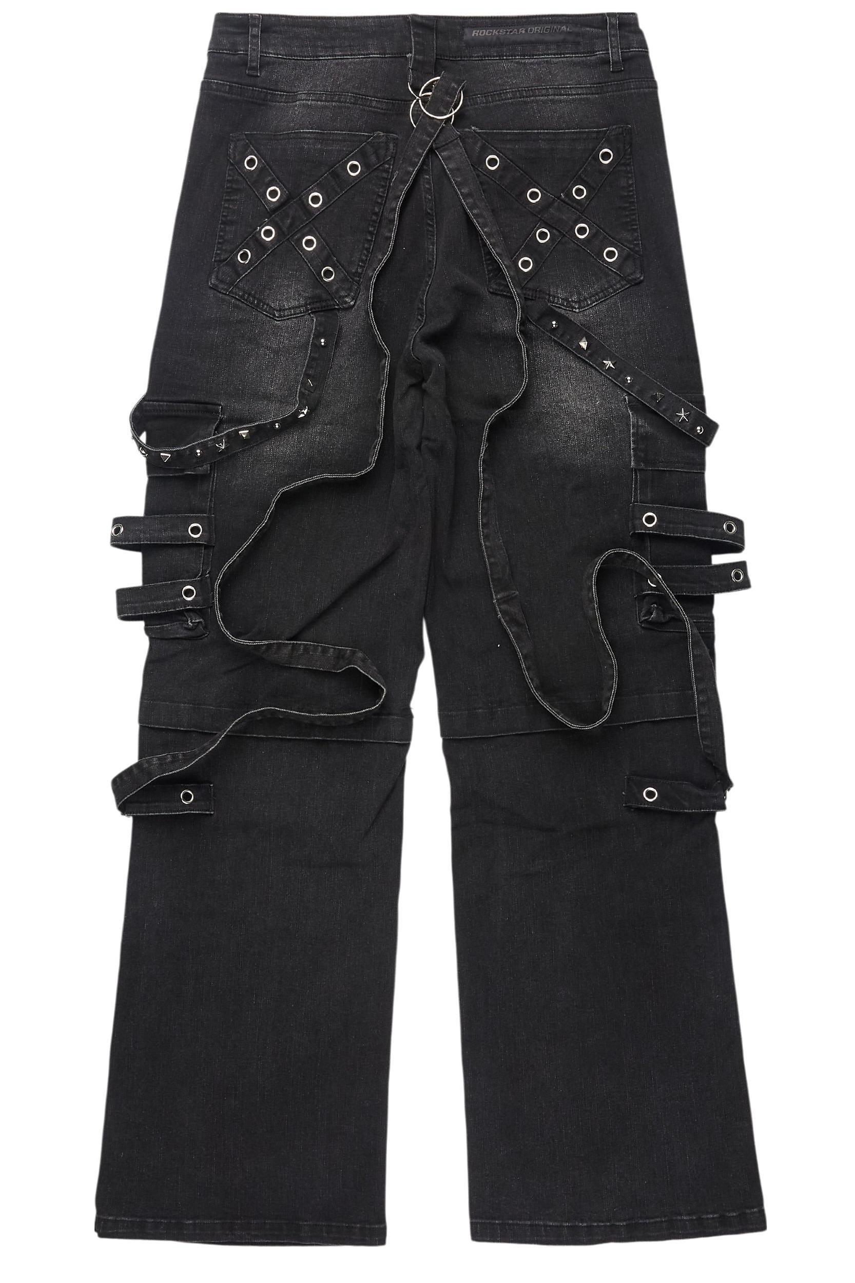 Nealon Black Baggy Cargo Fit Jean Male Product Image