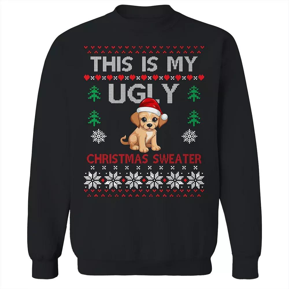Mens Ugly Puppy Christmas Sweater Graphic Sweatshirt Product Image