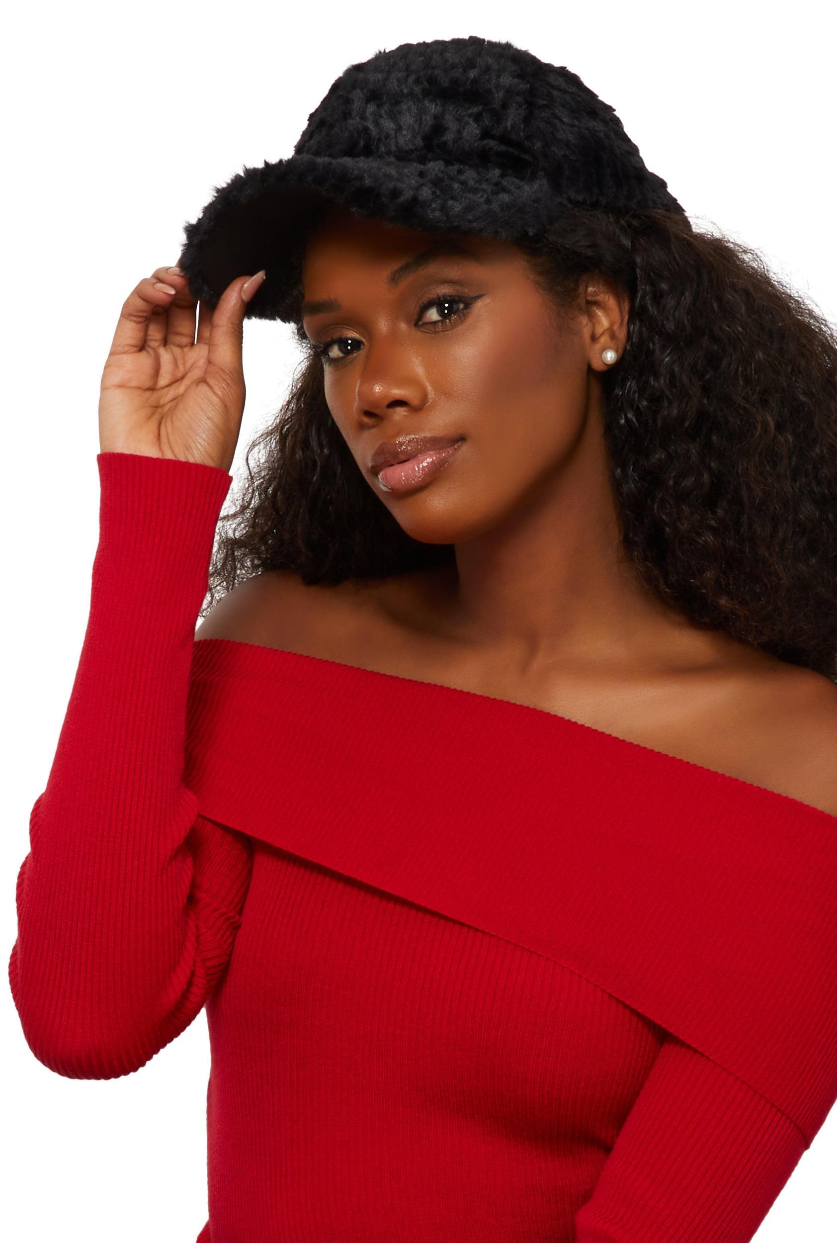 Faux Fur Baseball Cap Female Product Image