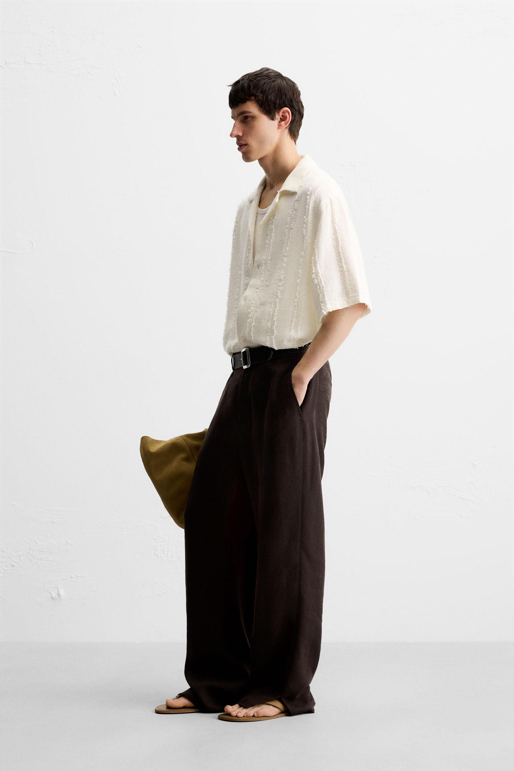JACQUARD FRAYED SHIRT Product Image