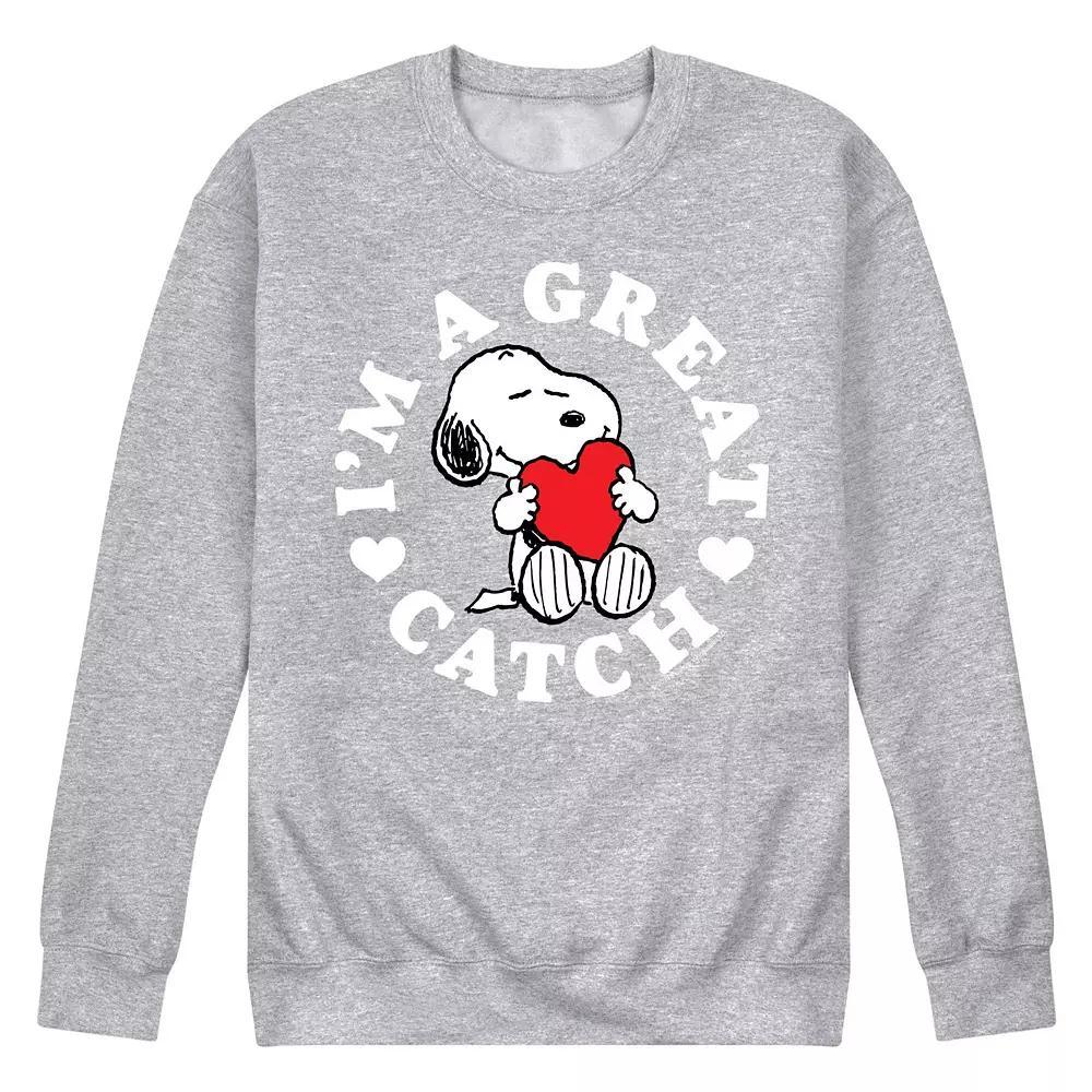 Mens Peanuts Great Catch Fleece Sweatshirt Product Image