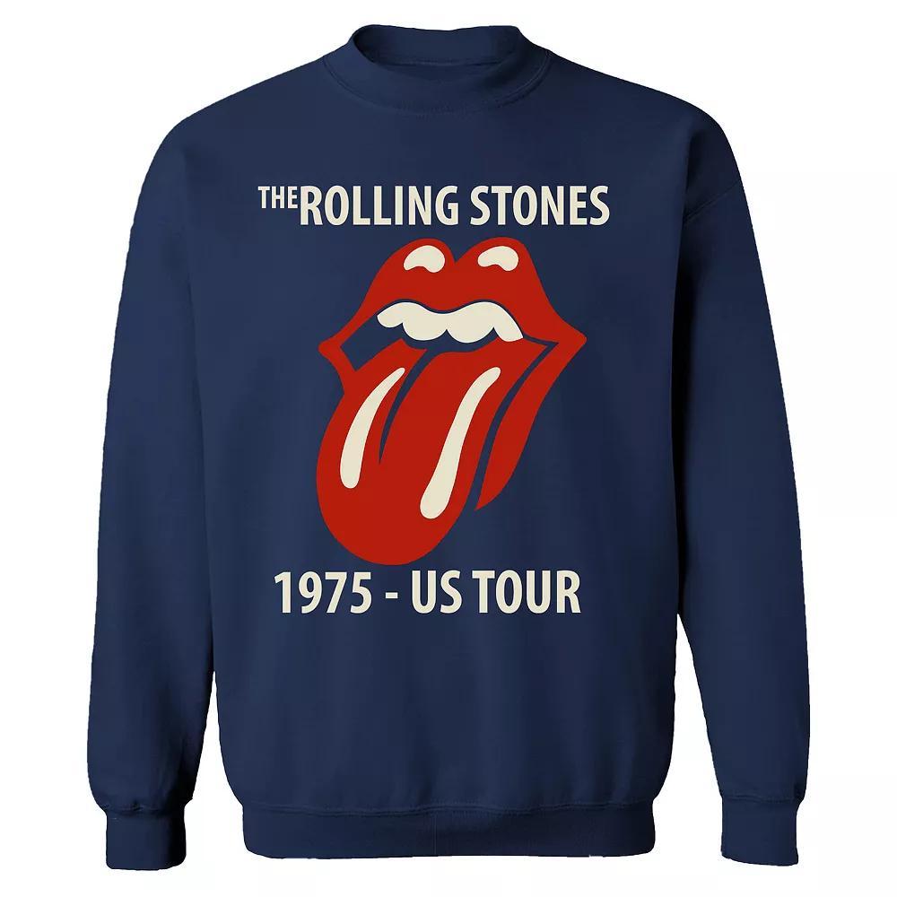 Men's Rolling Stones Tongue 75 Tour Sweatshirt, Size: Large, Blue Product Image