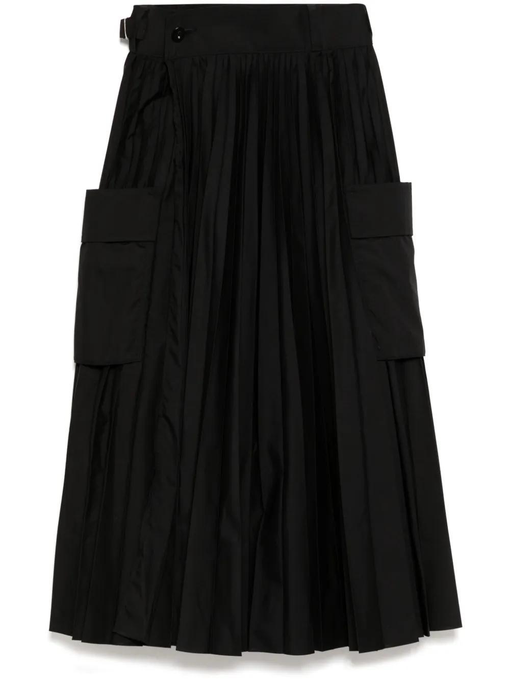 SACAI High-waist Pleated Midi Skirt In White Product Image