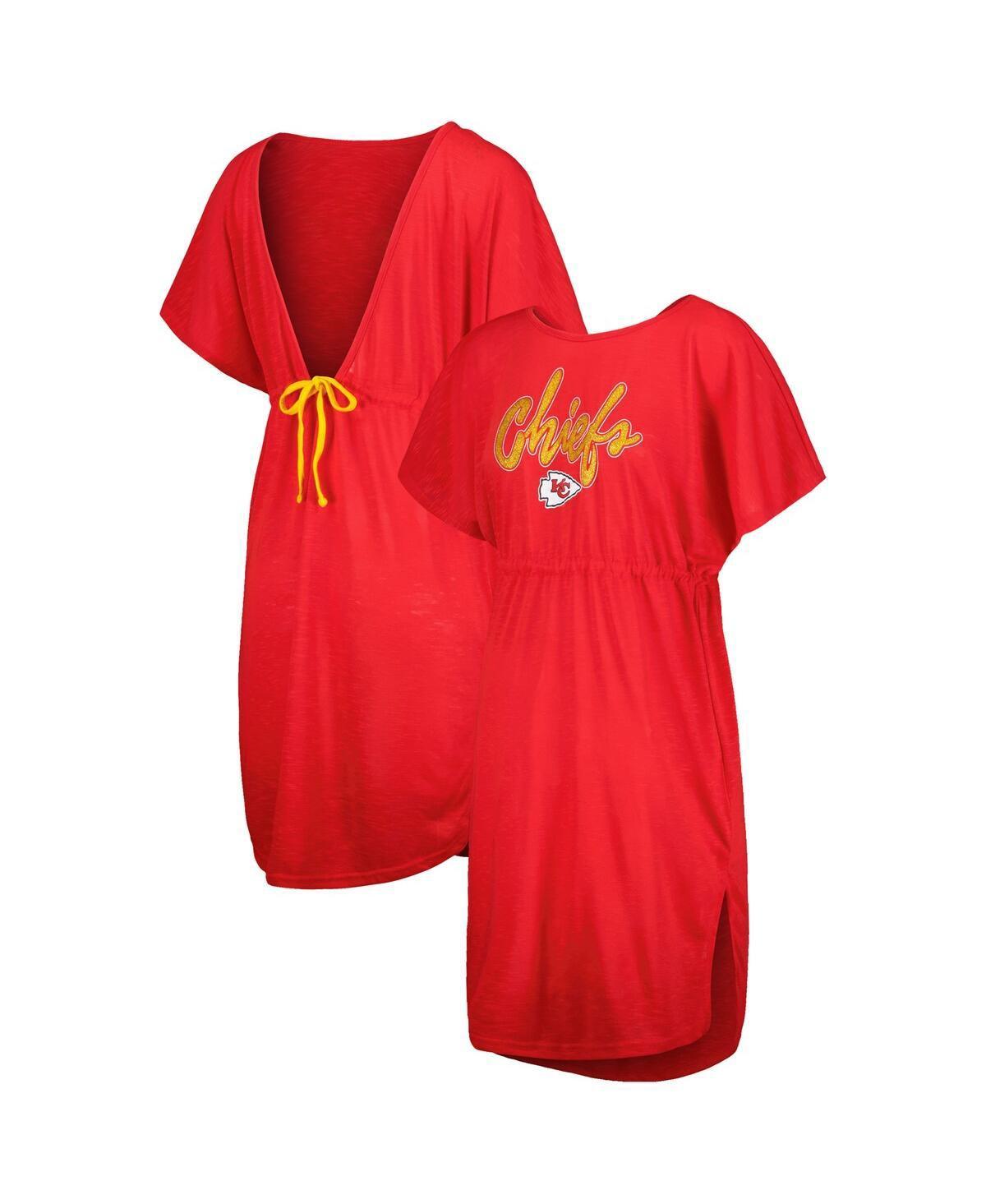 Women's G-III 4Her by Carl Banks Red Kansas City Chiefs Versus Swim Cover-Up, Size: Large Product Image