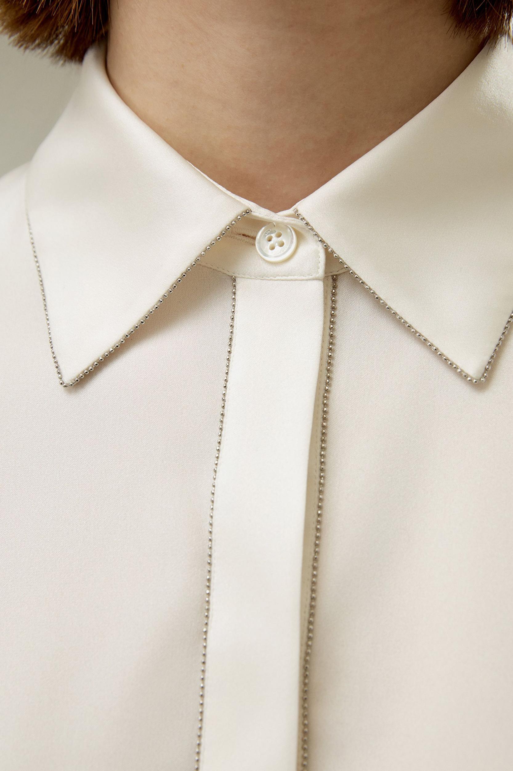 Beaded Chain Silk Shirt Product Image