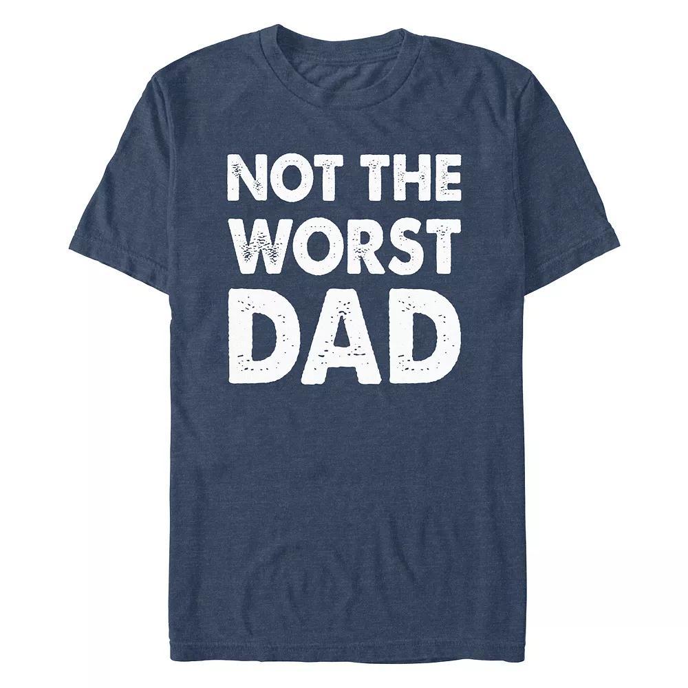 Men's Not The Worst Dad Graphic Tee, Size: XXL, Navy Grey Product Image