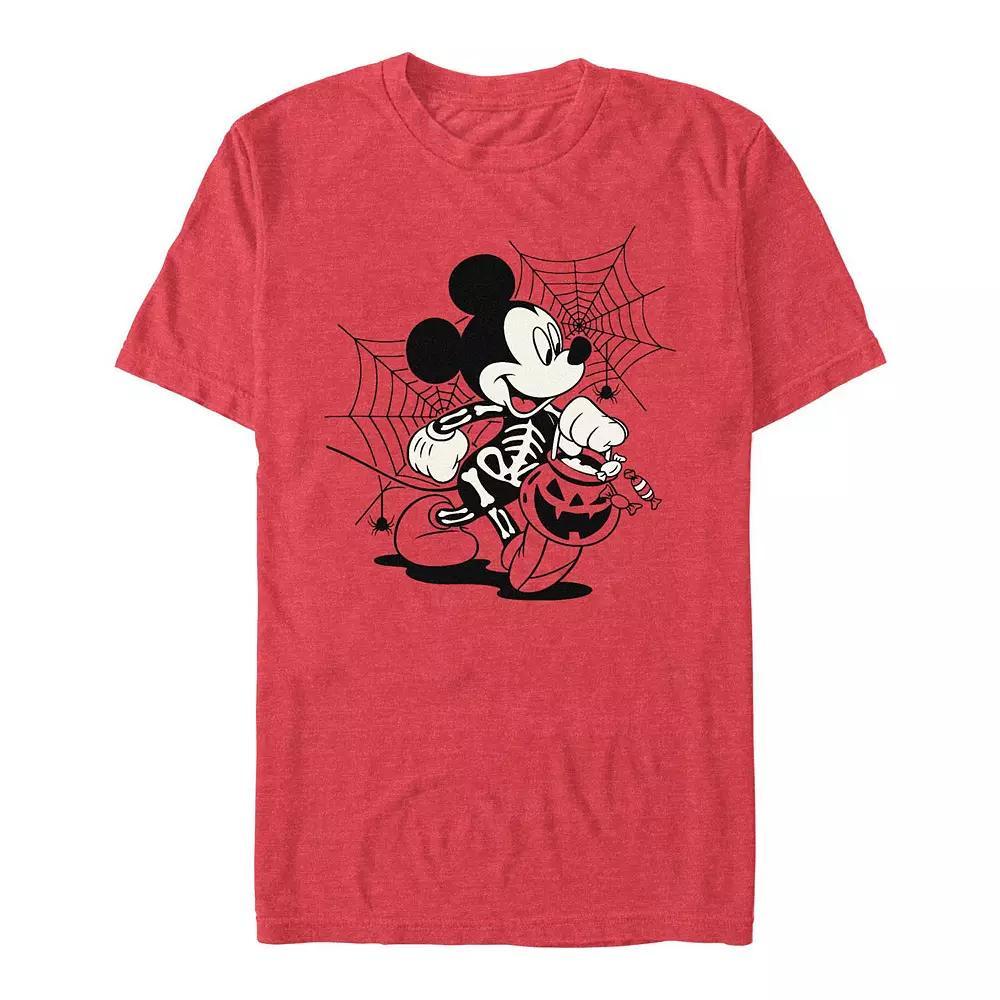 Disney's Mickey Mouse Skeleton Costume Trick Or Treating Men's Graphic Tee, Size: XL, Athletic Grey Product Image
