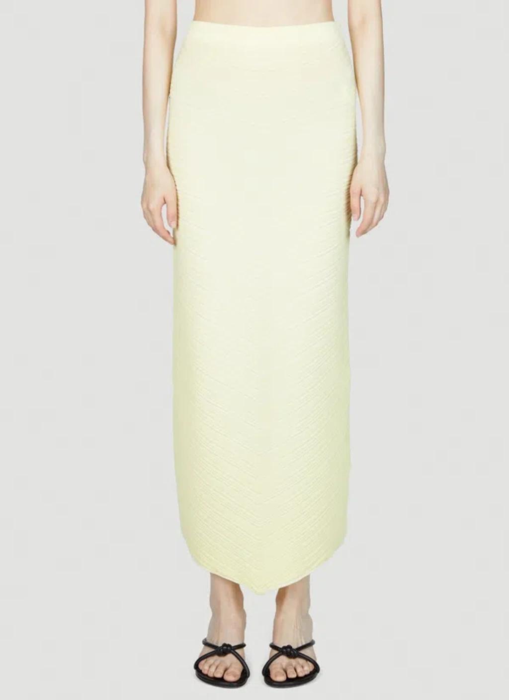 BOTTEGA VENETA Women's Knit Cotton-blend Maxi Skirt In Pineapple Chalk Product Image