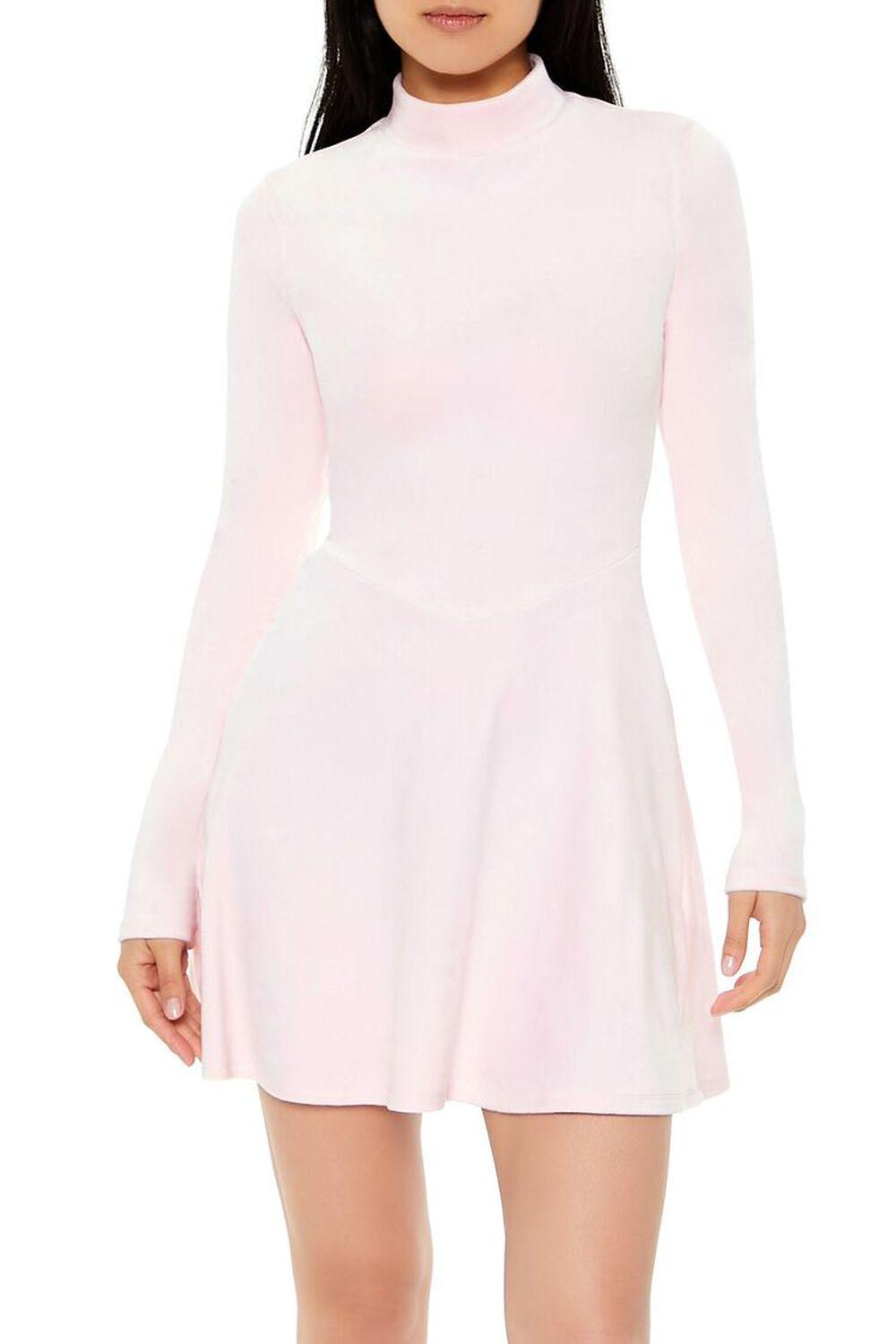 Velour Skater Mini Dress | Forever 21 Product Image