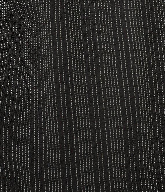 Eileen Fisher Organic Cotton Blend Yarn-Dyed Stripe Elastic Waist Wide Crop Pants Product Image