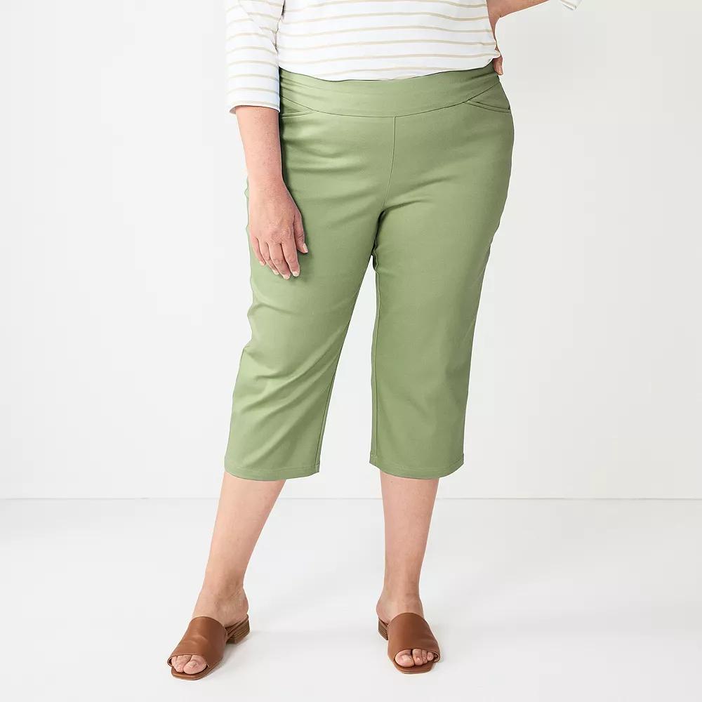 Plus Size Croft & Barrow® Effortless Stretch Capri Pants, Women's, Size: 26 W, White Product Image