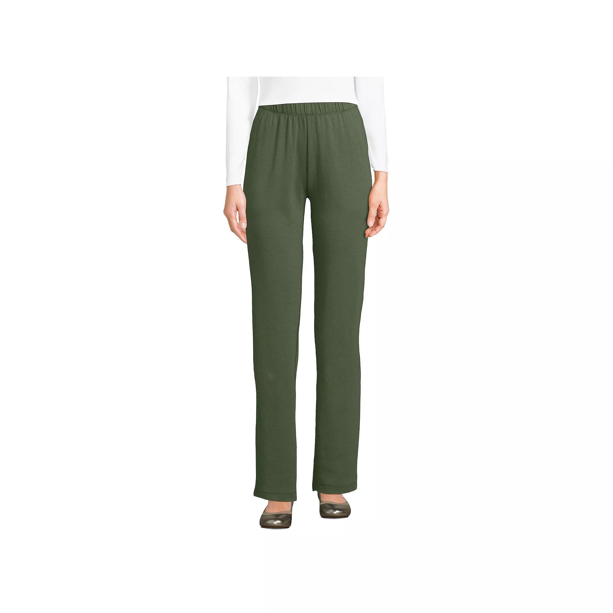 Women's Lands' End Sport Knit High Waist Pants, Size: Large Tall, White Product Image