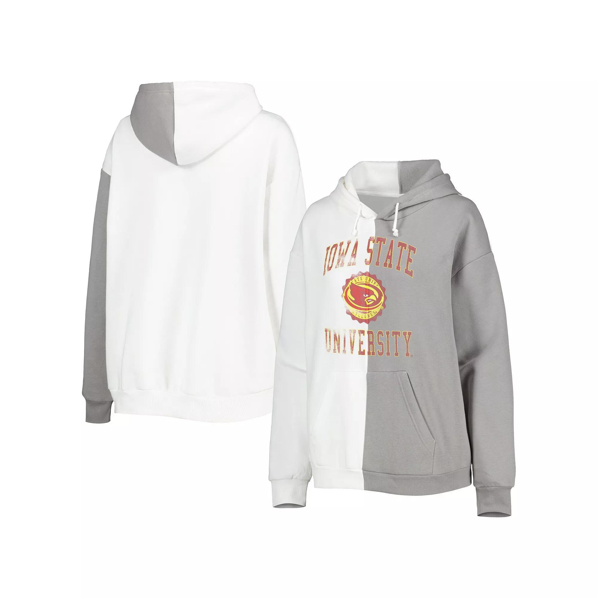 Women's Gameday Couture Gray/White Iowa State Cyclones Split Pullover Hoodie, Size: XL Product Image
