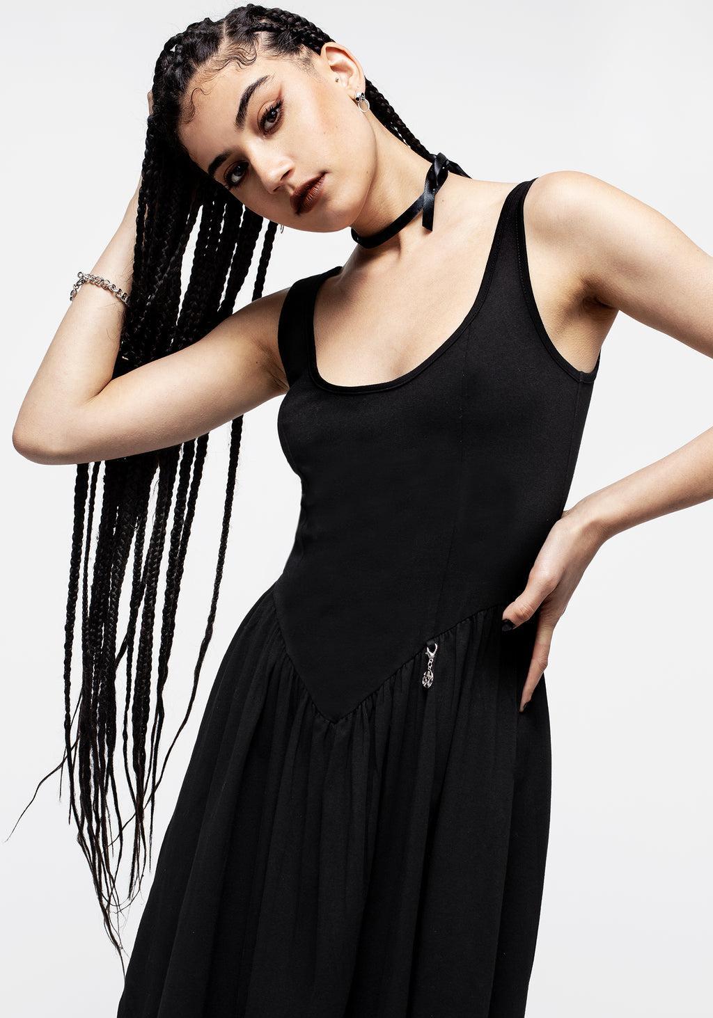 Astarte Basque Waistline Jersey Midi Dress Product Image