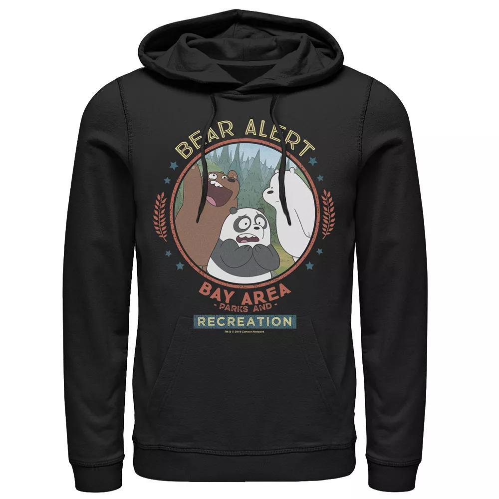 Men's Cartoon Network We Bare Bears Bay Area Bear Alert Circle Hoodie, Size: XL, Black Product Image