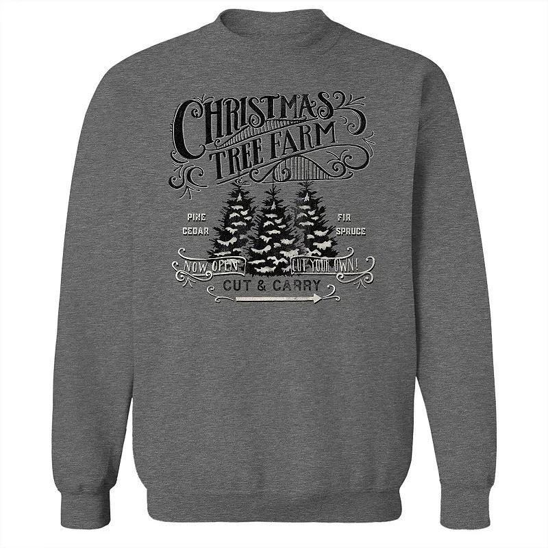 Men's Christmas Tree Farm Fleece Sweatshirt, Women's, Size: Large, Grey Heather Product Image