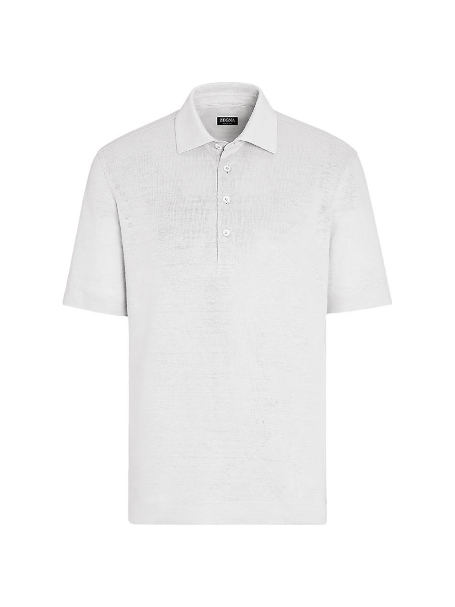 Mens Linen Polo Shirt Product Image