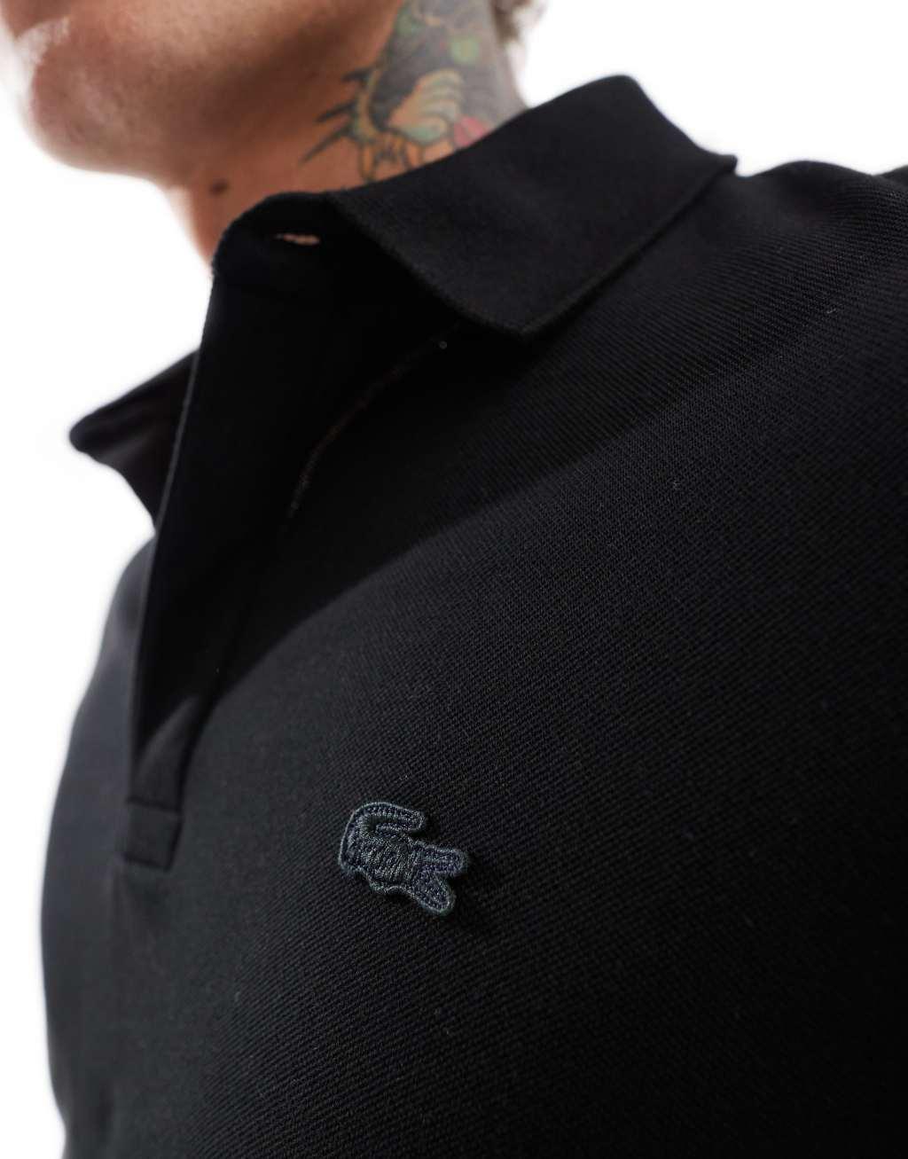 Lacoste long sleeve polo shirt in black  Product Image
