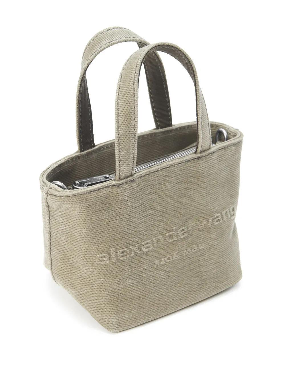mini Punch logo-embossed leather tote bag Product Image