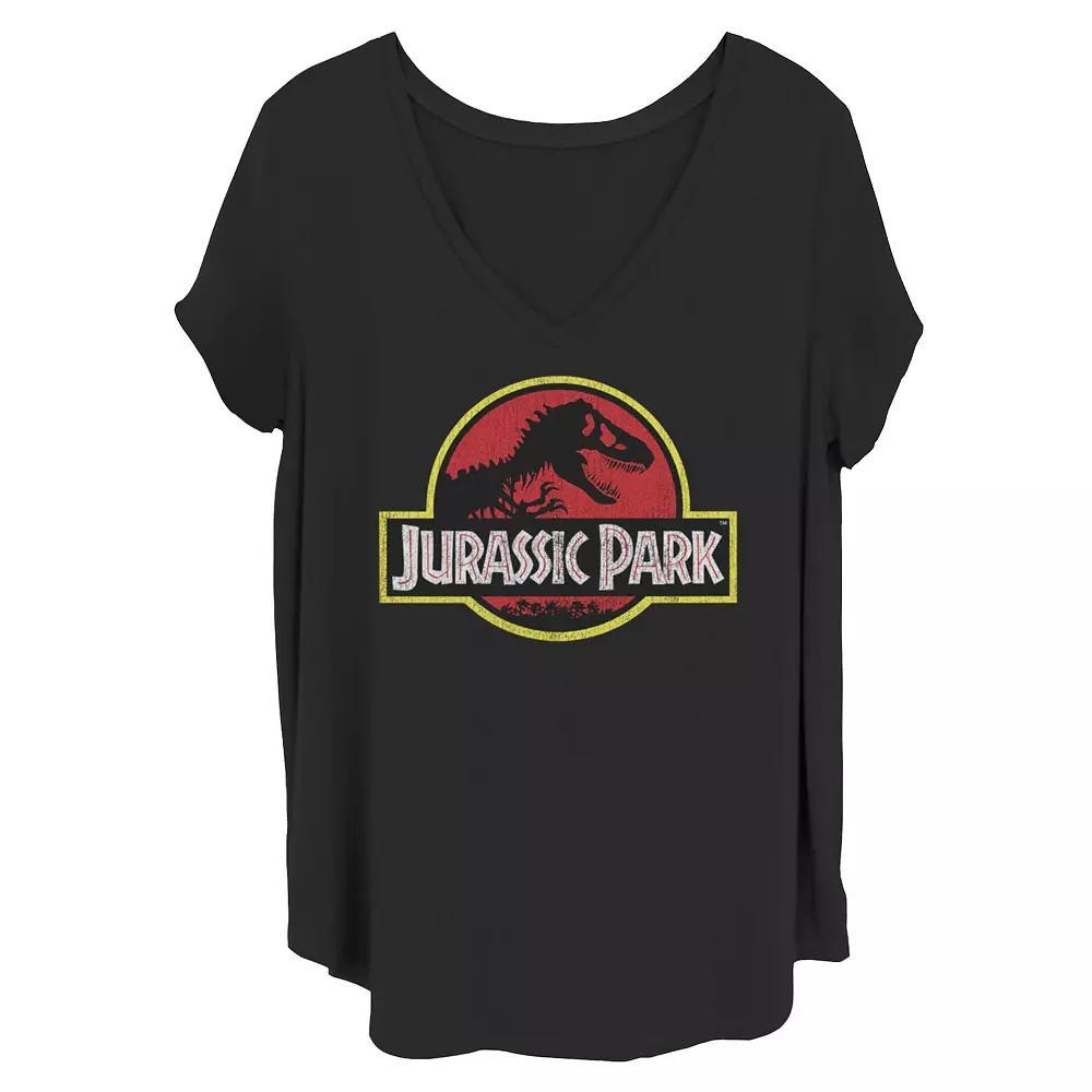 Juniors' Plus Size Jurassic Park Logo Graphic Tee, Girl's, Size: 1XL, Blue Product Image