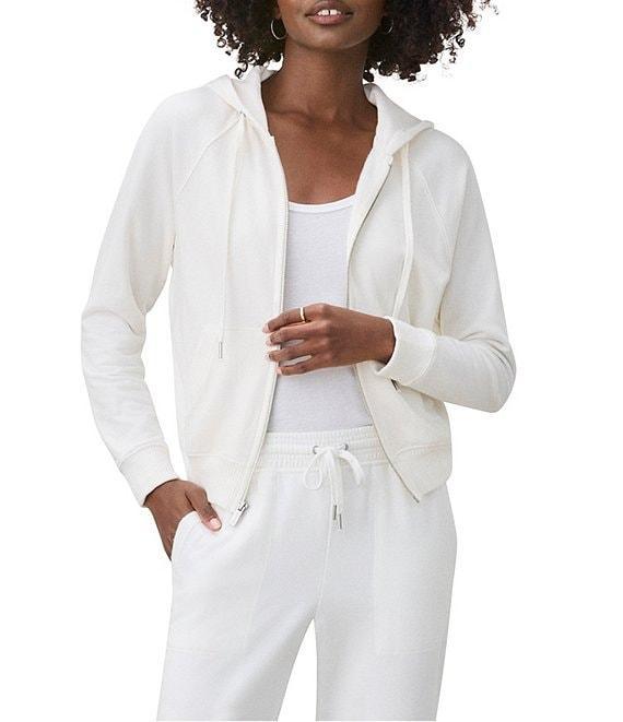 Splendid Knit Crew Neck Long Sleeve Hoodie Zip Up Jacket Product Image